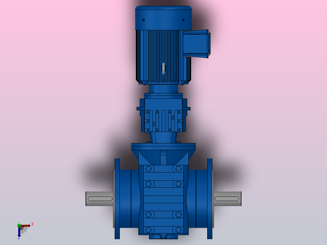 SF77R37组合式斜齿-蜗轮蜗杆减速机SF77R37-Y0.55-4P-289-M1-0°-B俯视图