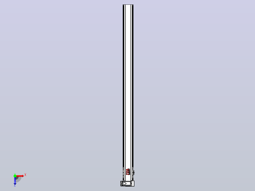 皮带直线轴半封闭可选导轨TPA-HNB-120D-110-L1800-RU-Y-P40-N3俯视图