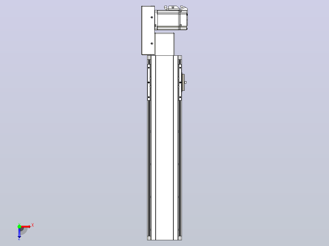 皮带直线轴半封闭可选导轨TPA-HNB-105D-90-L350-MR-Y-P20-N3俯视图