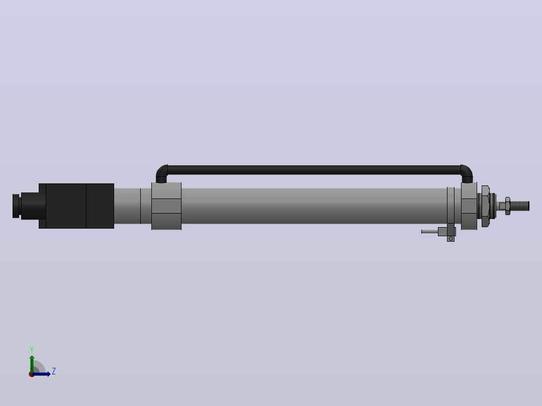 10Y-1K系列小型气缸(带阀带开关型)[10Y-1KSD20N200A8K1SD]左视图
