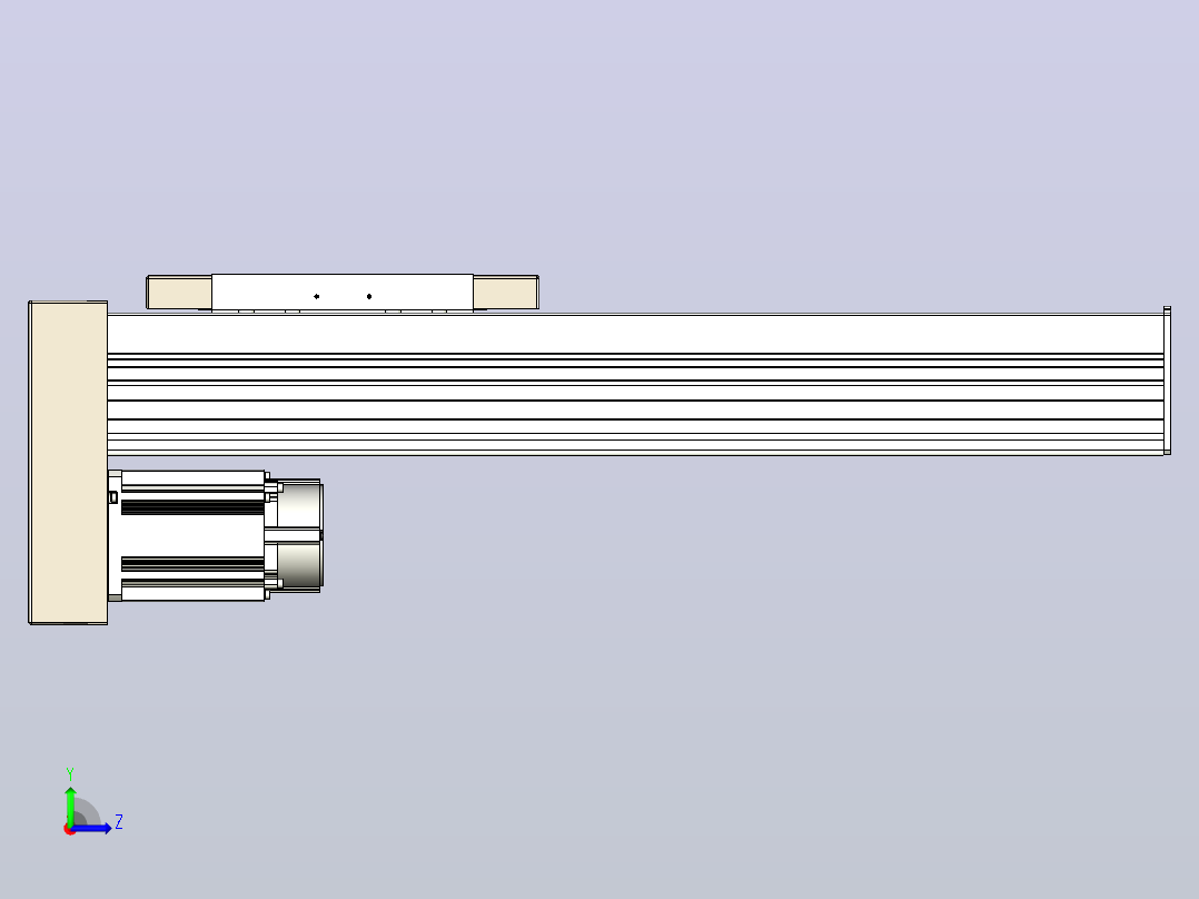 滚珠丝杠直线轴带导轨全封闭TPA-HCR-220D-3210C-L450-MP-Y-P1K-N3左视图