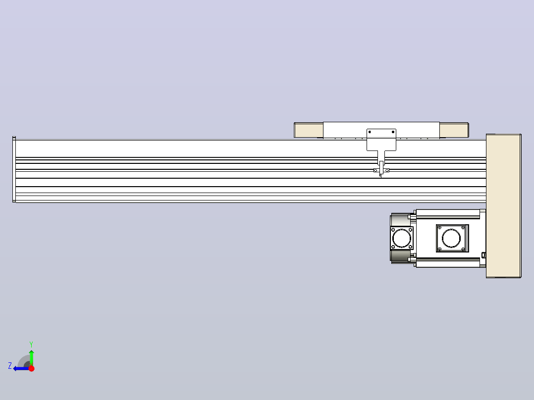 滚珠丝杠直线轴带导轨全封闭TPA-HCR-220D-3210C-L450-MP-Y-P1K-N3右视图