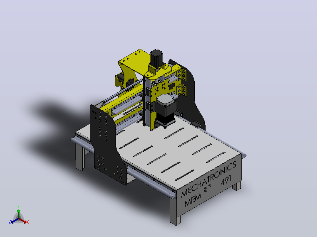 10-4轴雕刻机 4 Axis CNC Machine i正等轴测图
