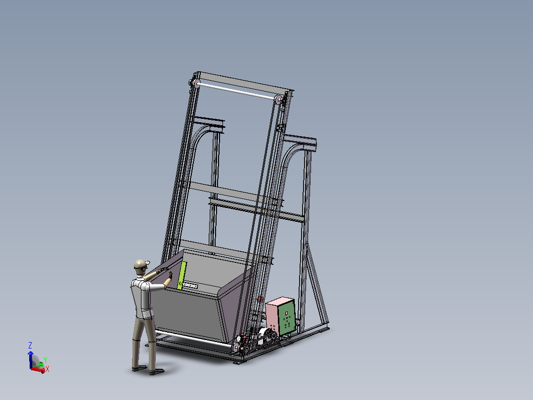 翻斗式废料提升机主视图