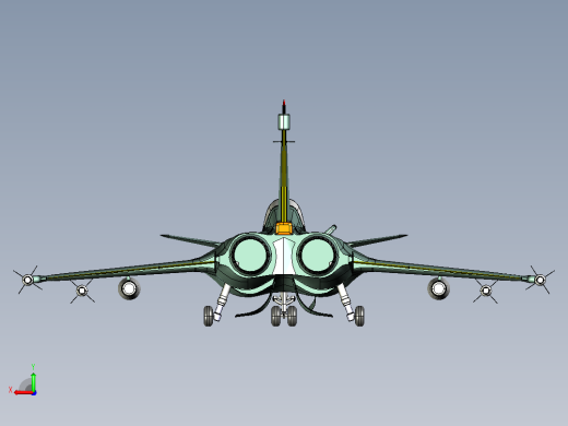 法国阵风战斗机CATIA V5 r21模型后视缩略图