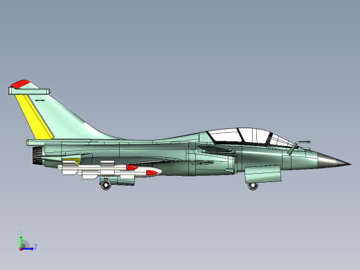 法国阵风战斗机CATIA V5 r21模型左视缩略图