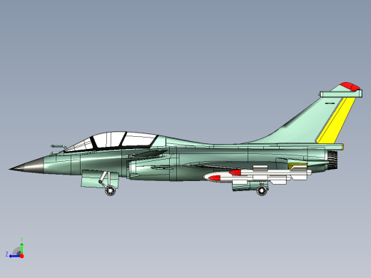 法国阵风战斗机CATIA V5 r21模型右视缩略图