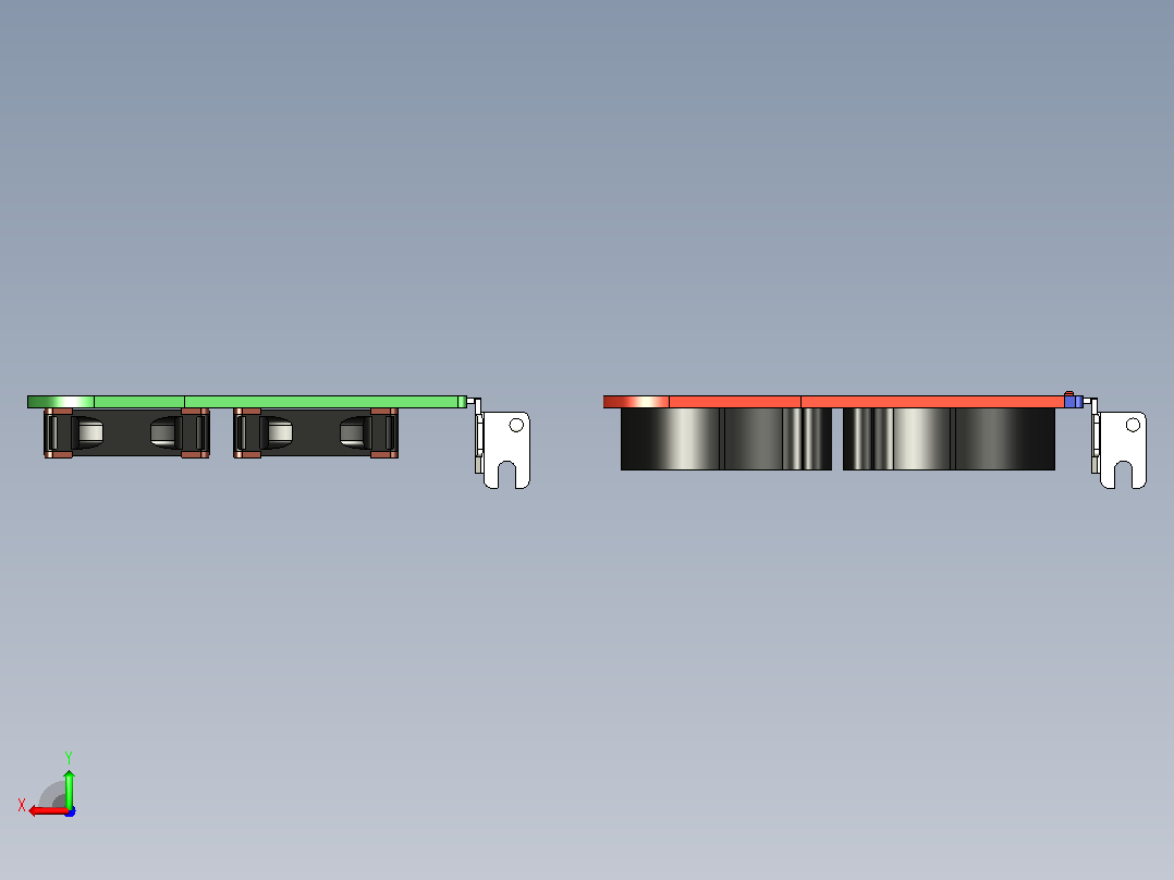 PCIe 支架风扇安装后视图
