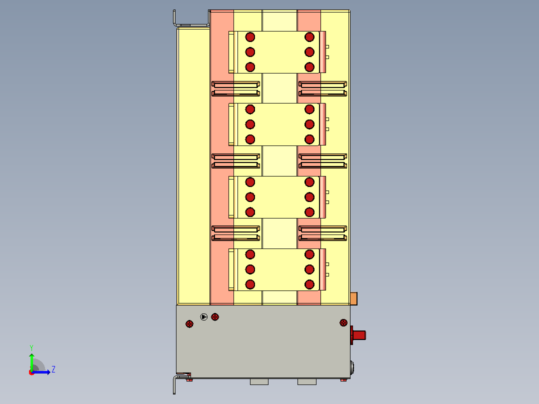 NH40-1250_4SZL 4P自动转换开关三维模型202011左视图