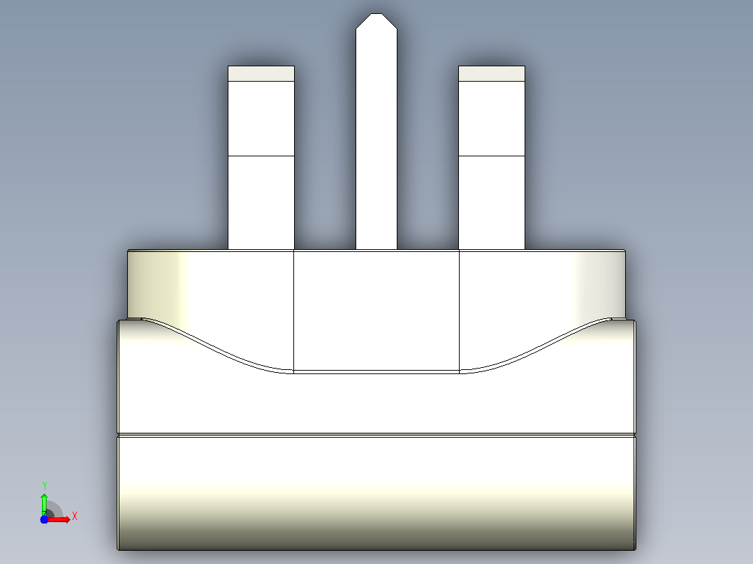 USB 充电器 - 英国插头前视图
