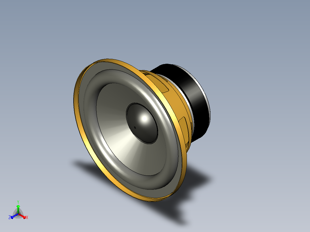常见的无防磁罩的6inchi重低音扬声器主视图
