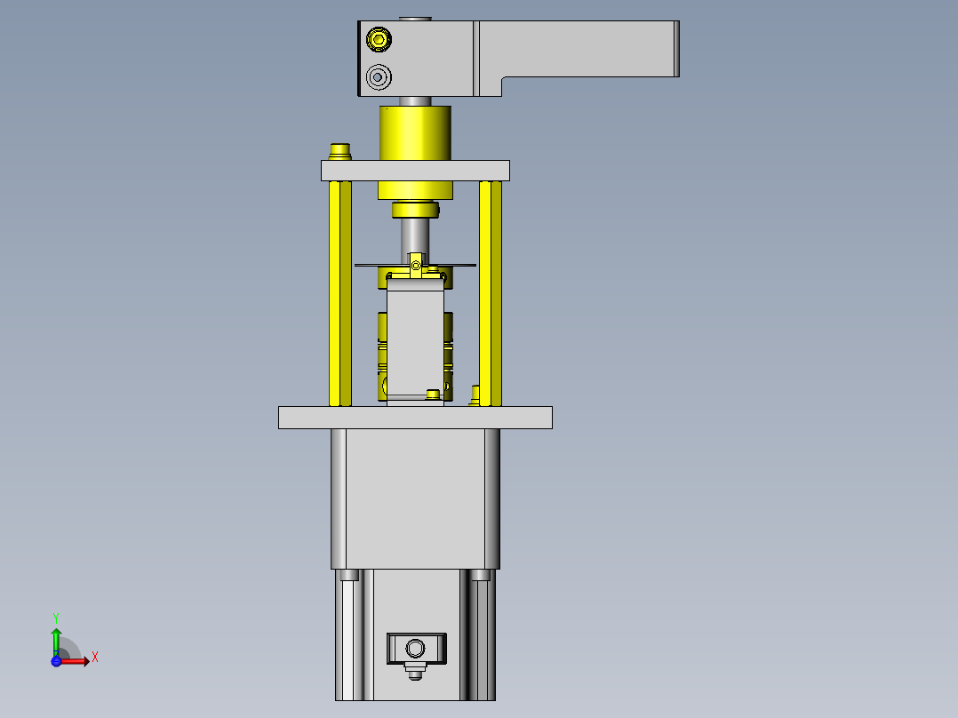 省空间工件反转结构前视图