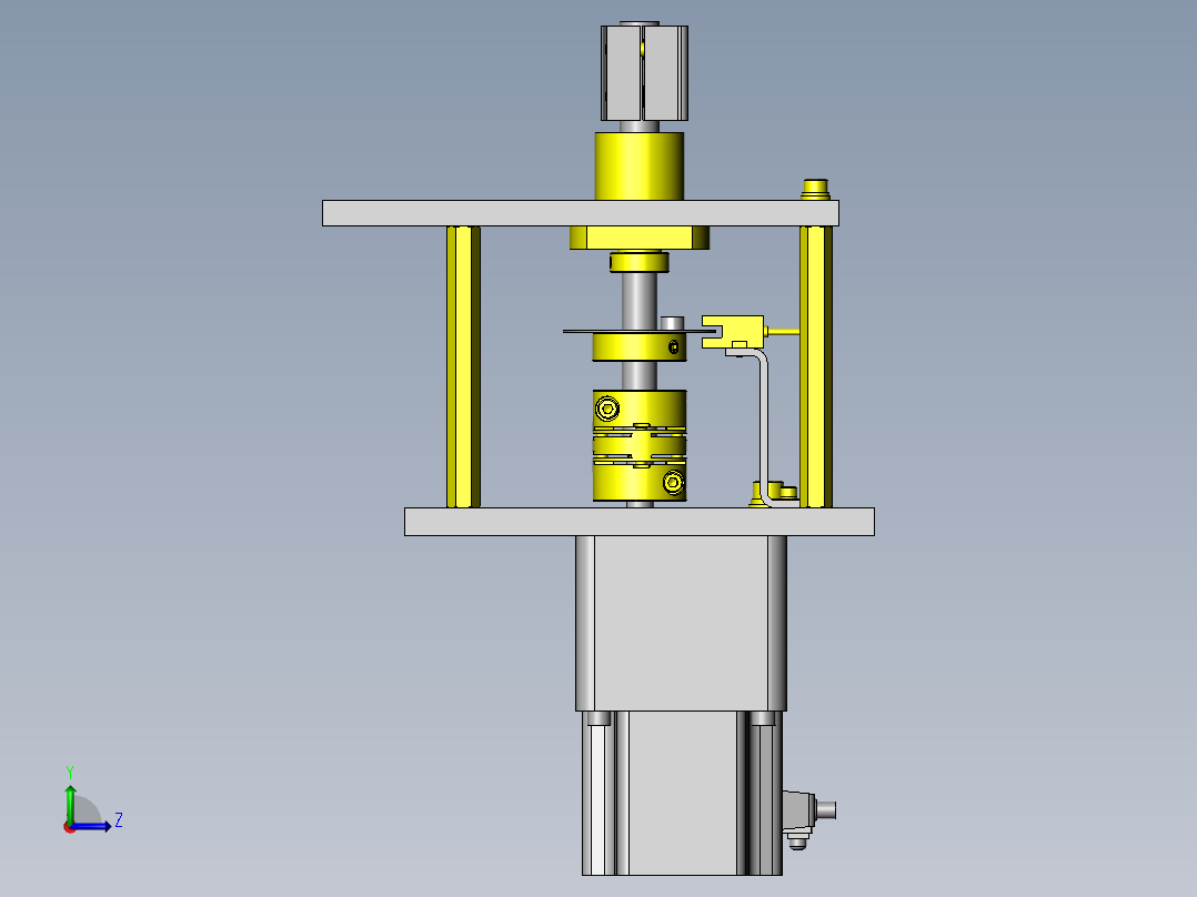 省空间工件反转结构左视图