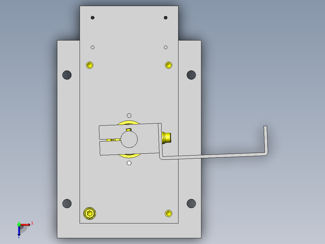 省空间工件反转结构俯视图