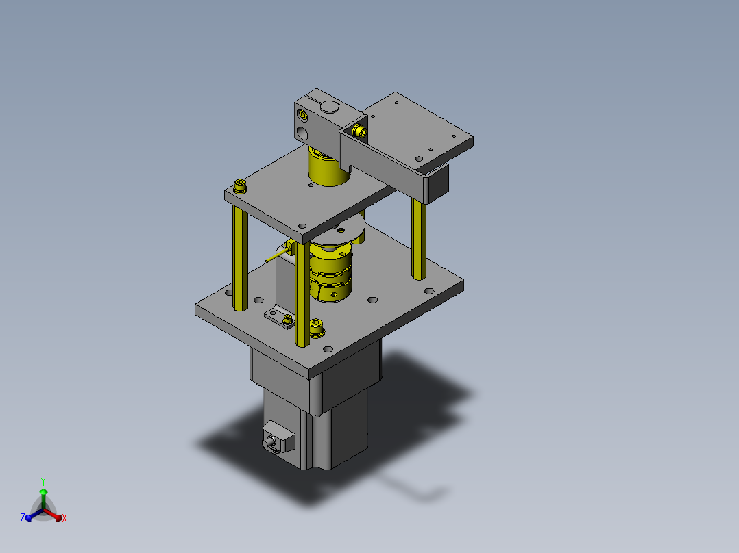 省空间工件反转结构正等轴测图