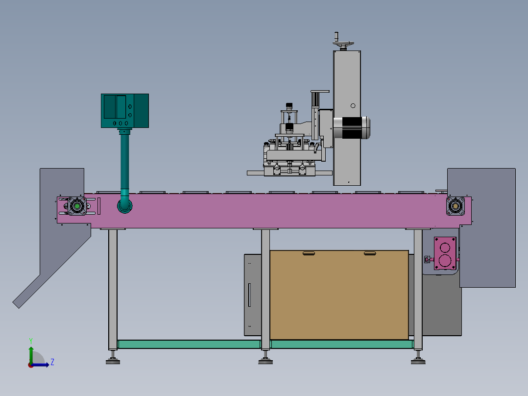 自动丝印链板线（sw19可编辑+工程图）左视图