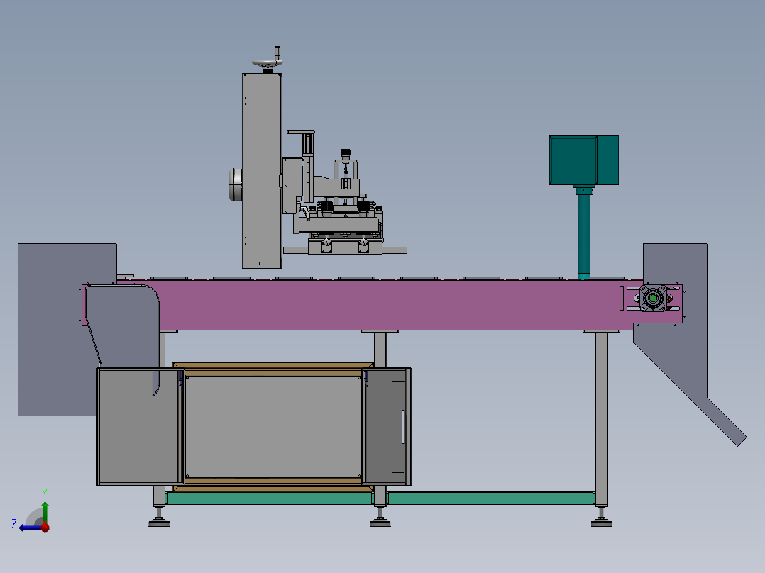 自动丝印链板线（sw19可编辑+工程图）右视图
