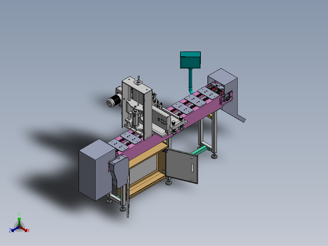 自动丝印链板线（sw19可编辑+工程图）正等轴测图