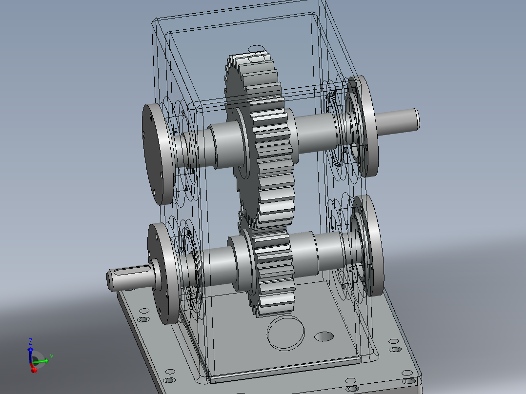 上下齿轮配合减速机