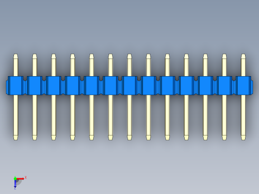 彩色公头100mil（2.54mm）系列-DS1021_blue_3x13p_100mil_Type1_rev1.0俯视缩略图