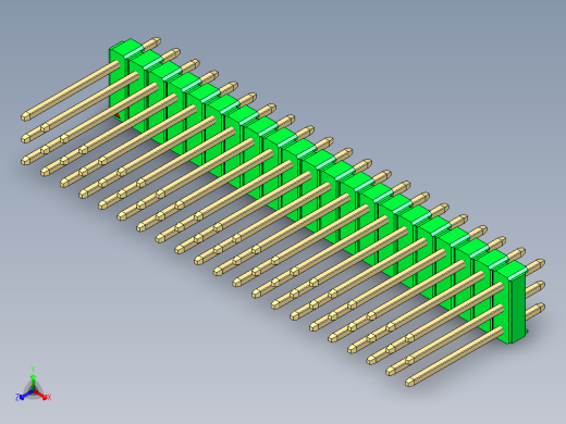 彩色公头100mil（2.54mm）系列-DS1021_green_3x21p_100mil_Type5_rev1.0