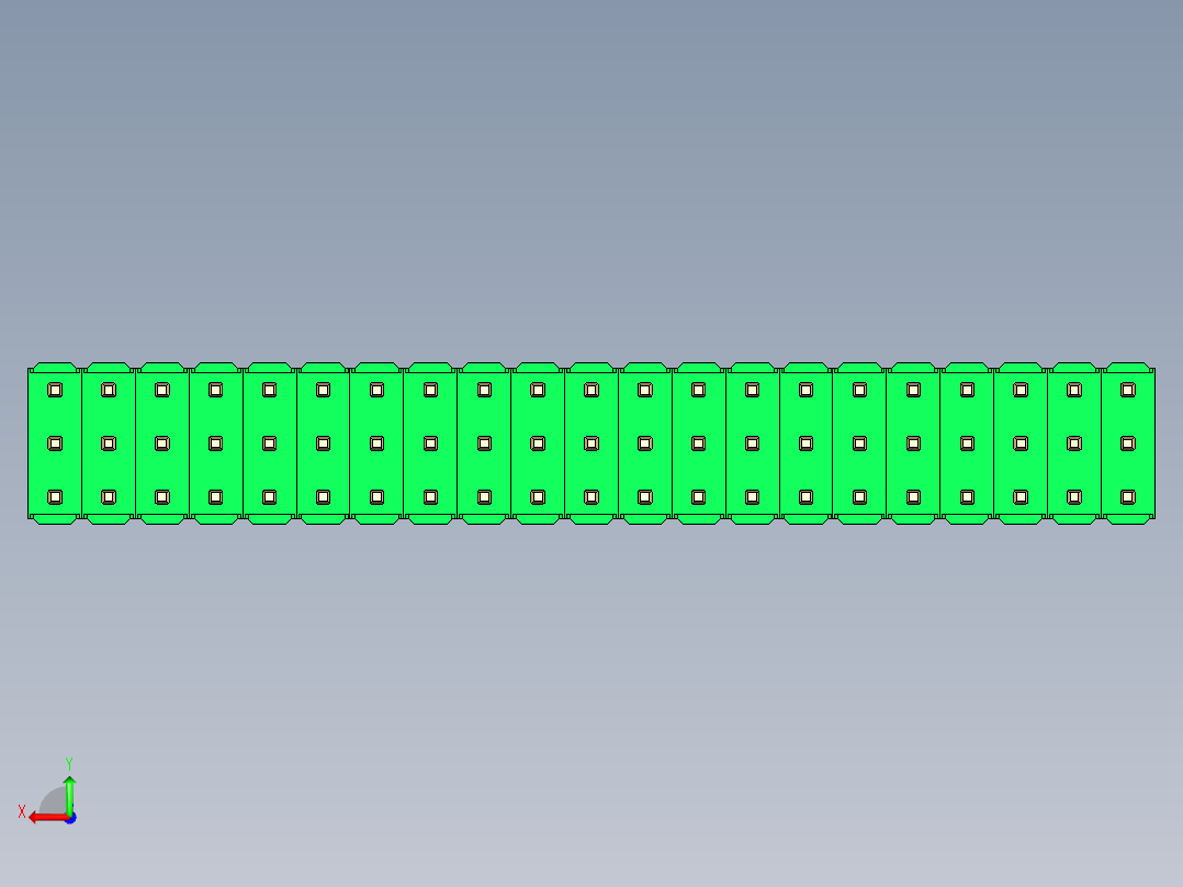 彩色公头100mil（2.54mm）系列-DS1021_green_3x21p_100mil_Type5_rev1.0后视图