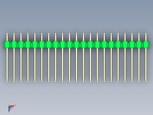 彩色公头100mil（2.54mm）系列-DS1021_green_3x21p_100mil_Type5_rev1.0俯视缩略图