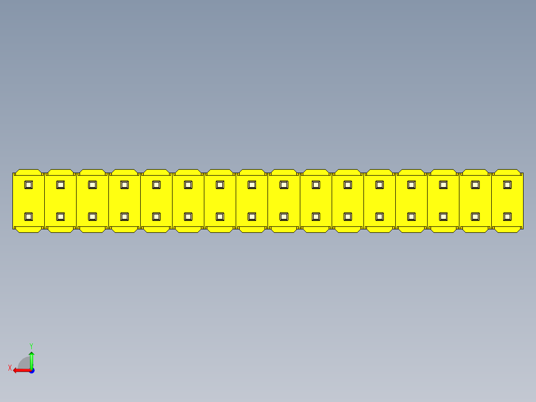 彩色公头100mil（2.54mm）系列-DS1021_yellow_2x16p_100mil_Type5_rev1.0后视图