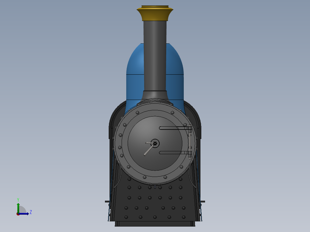 坦克机车锅炉组件左视图