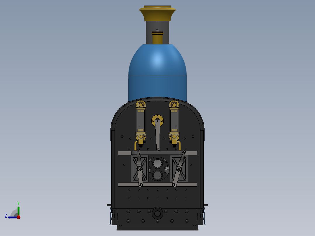 坦克机车锅炉组件右视图