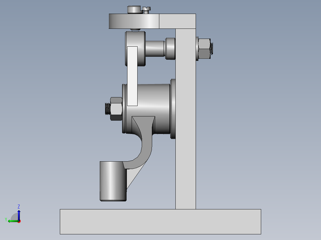 推动架钻M8孔三维夹具设计【含三维SolidWorks】左视图