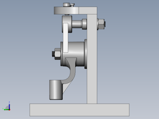 推动架钻M8孔三维夹具设计【含三维SolidWorks】左视缩略图