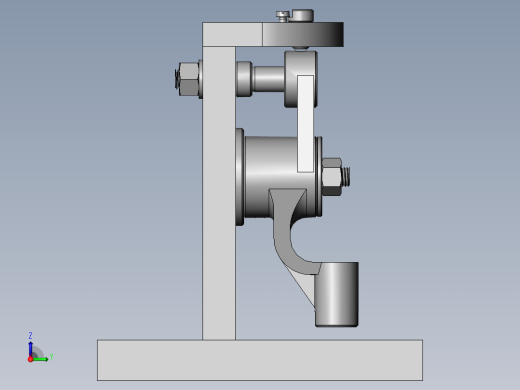 推动架钻M8孔三维夹具设计【含三维SolidWorks】右视缩略图