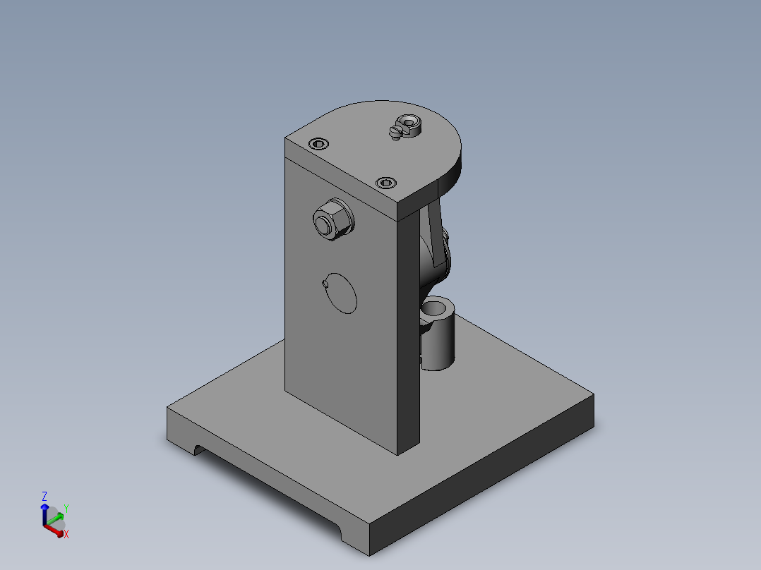 推动架钻M8孔三维夹具设计【含三维SolidWorks】正等轴测图