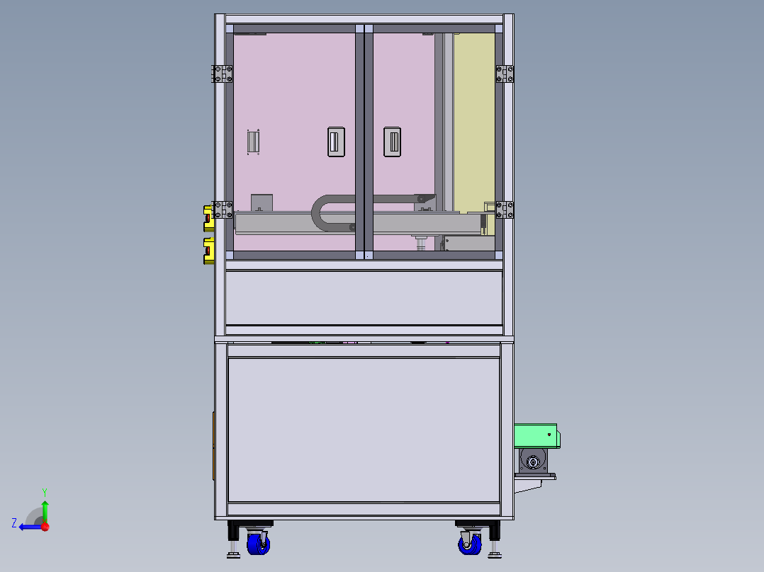 47寸panel移载设备3D数模图纸 Solidworks18设计 附STEP右视图