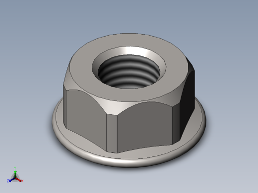 法兰锁紧螺母M4-M20正等轴测缩略图