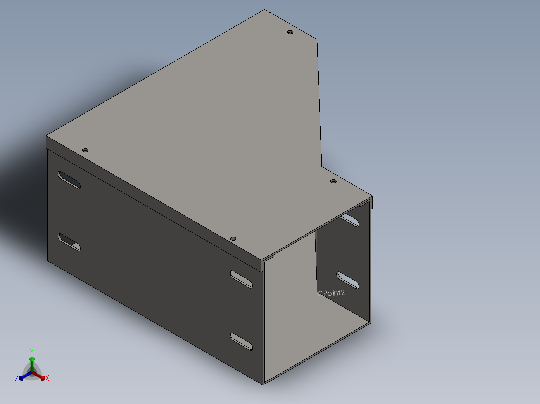 cable duct eccentric reducer正等轴测图
