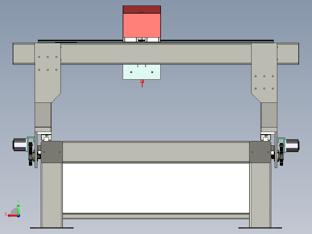 数控激光切割专机设计后视图