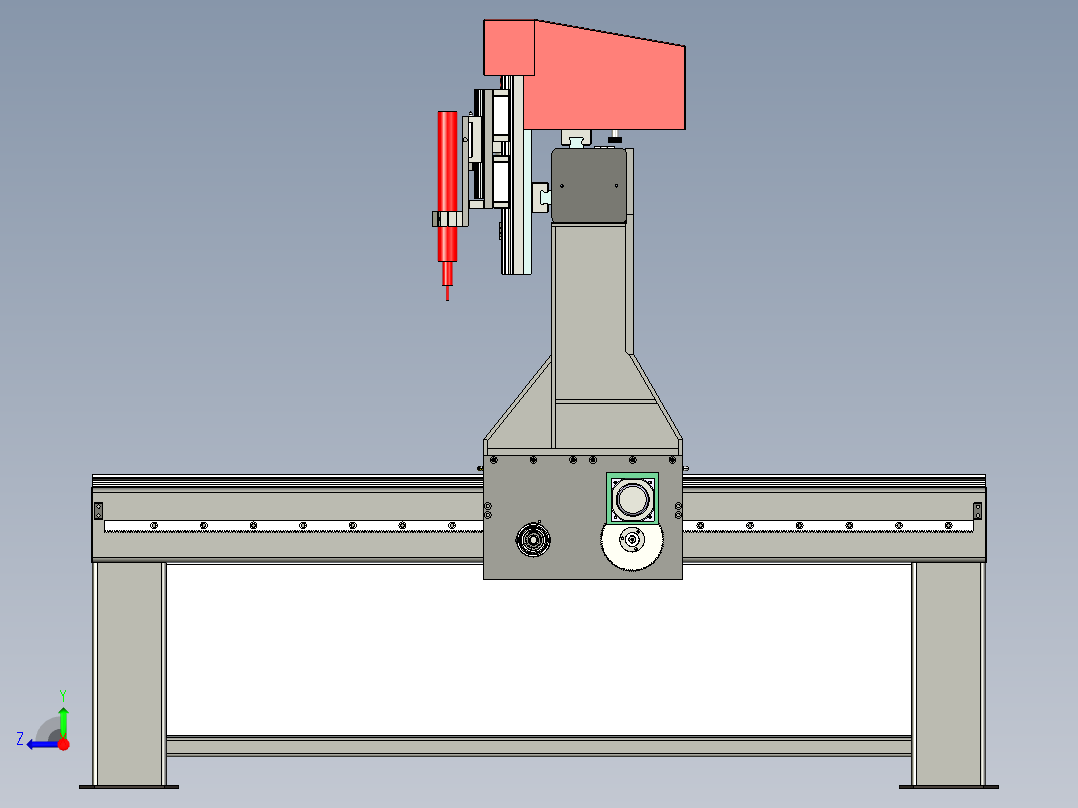 数控激光切割专机设计右视图