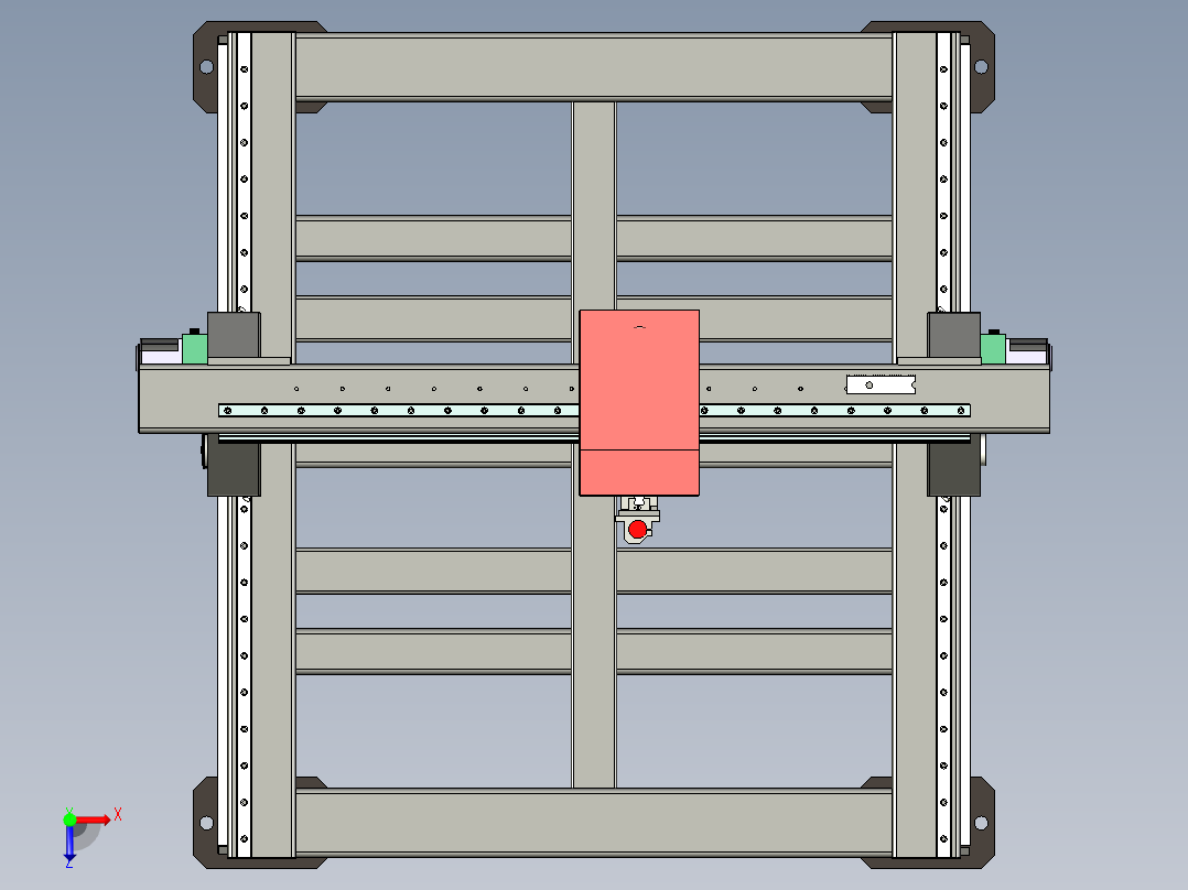 数控激光切割专机设计俯视图
