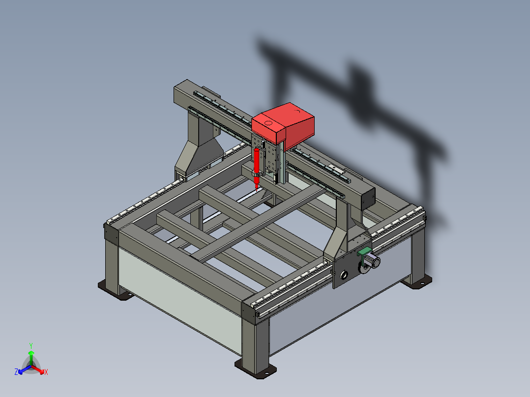 数控激光切割专机设计正等轴测图