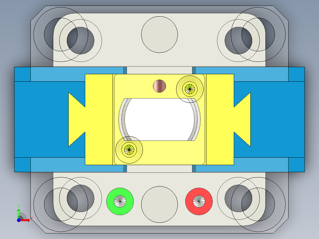 对中夹钳前视图