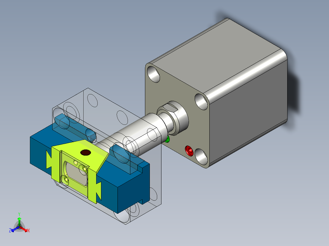 对中夹钳正等轴测图