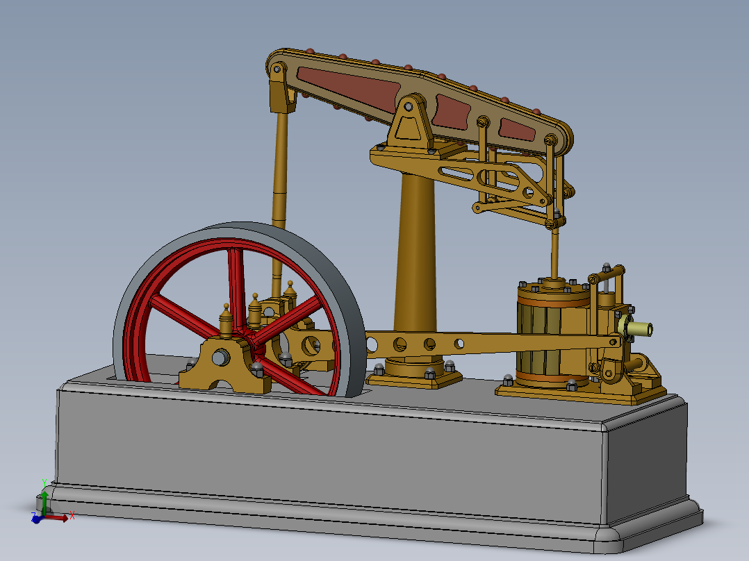 蒸汽机balancier-steam-engine-1833-模型格式为 sw stp igs