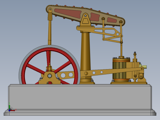 蒸汽机balancier-steam-engine-1833-模型格式为 sw stp igs前视缩略图