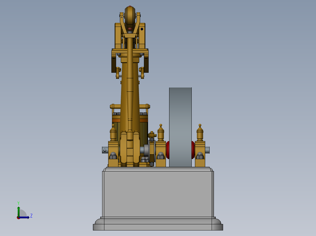 蒸汽机balancier-steam-engine-1833-模型格式为 sw stp igs左视图