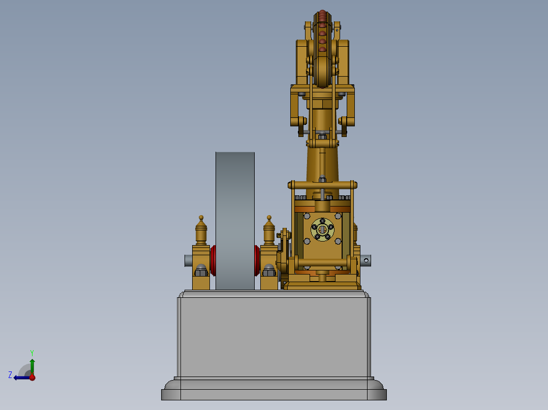 蒸汽机balancier-steam-engine-1833-模型格式为 sw stp igs右视图