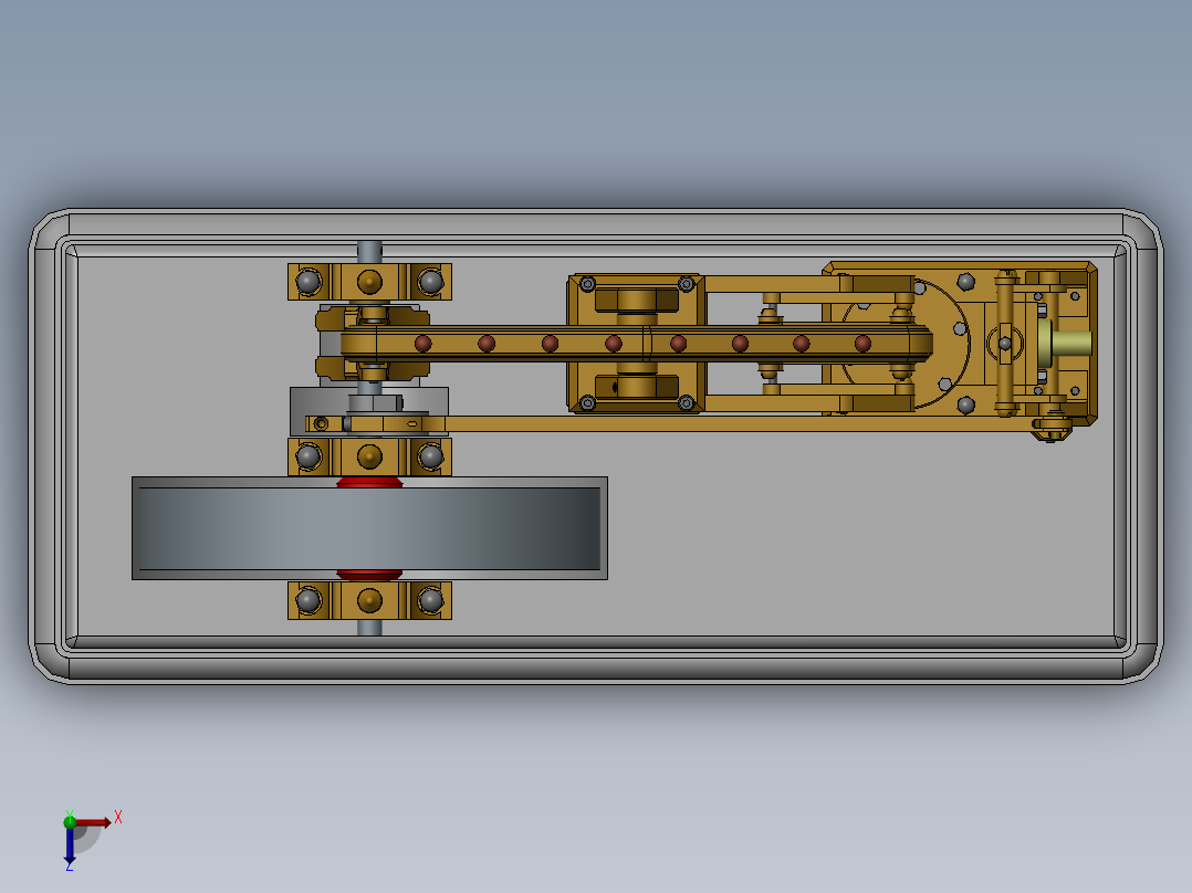 蒸汽机balancier-steam-engine-1833-模型格式为 sw stp igs俯视图