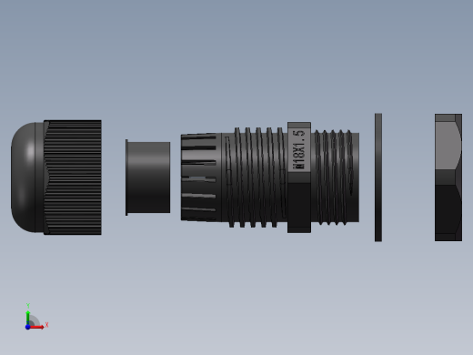 M18x1.5增安防爆尼龙电缆接头前视缩略图