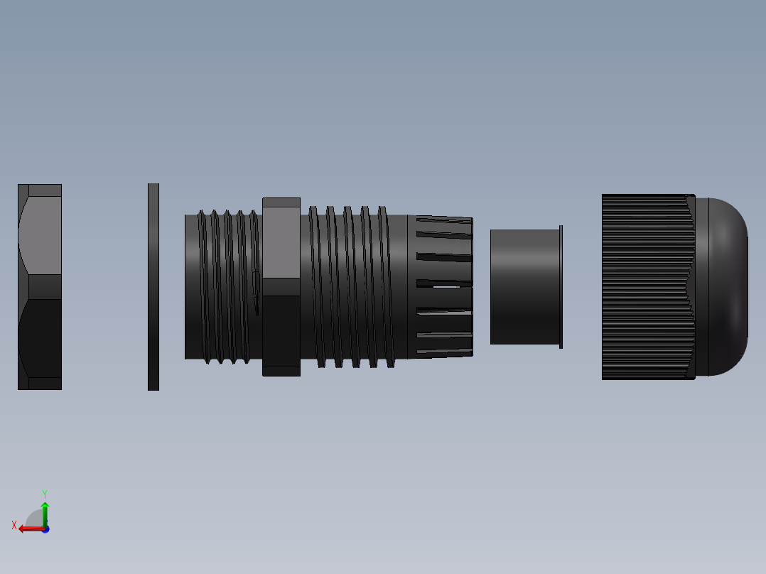 M18x1.5增安防爆尼龙电缆接头后视图